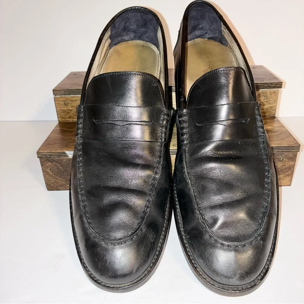 Banana Republic Men’s Penny Loafers Black Italian Leather Ortholite 11.5 M